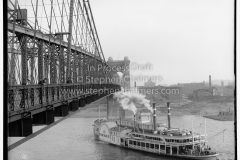 1906 photo of (John A. Roebling ) suspension bridge (one, of several, locations that was thought to be a possible location Jackson disposed of Bryan's head).